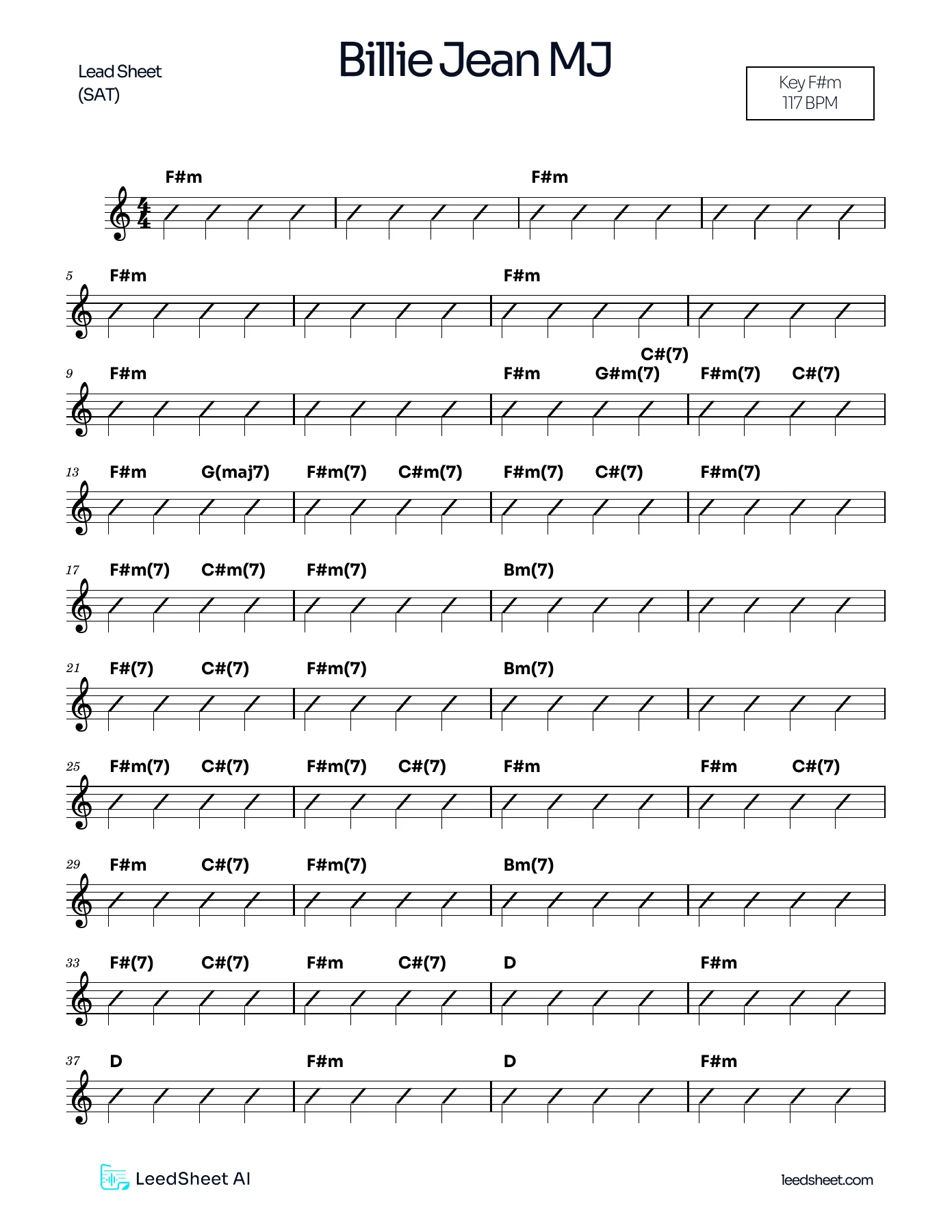 Complete Billie Jean chart