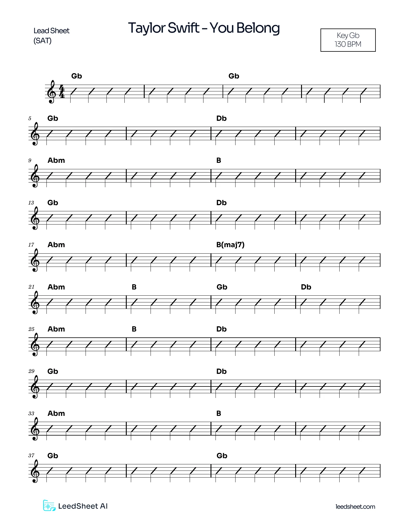 Complete You Belong With Me chart